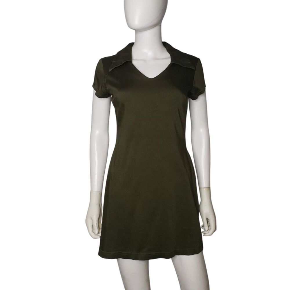 Knapp Studio Vintage 90's Olive Green Short Sleeve Dress Juniors Size 11